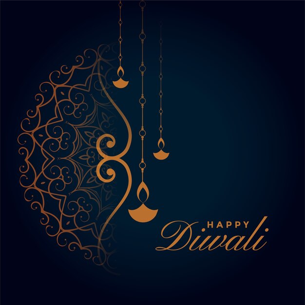 Indian decorative diwali festival traditional card design