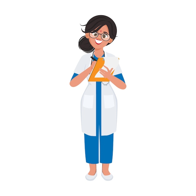 Free Vector indian doctor wearing white coat with stethoscope doctor character pose set