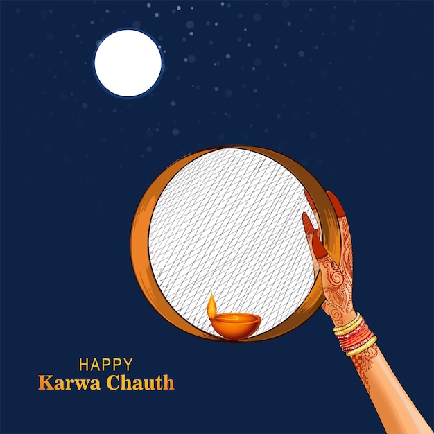 Free Vector indian festival happy karwa chauth celebration background