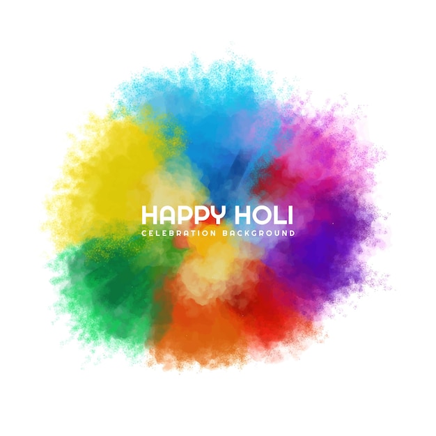 Free Vector indian festival holi colored powder explosion on a white background