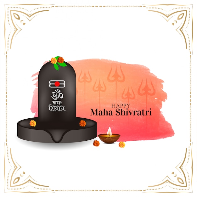 Free Vector indian festival maha shivratri greeting card