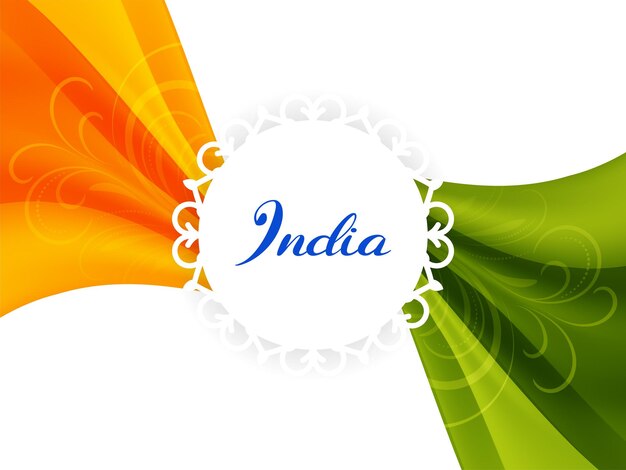 Indian flag theme wave style background for Independence day