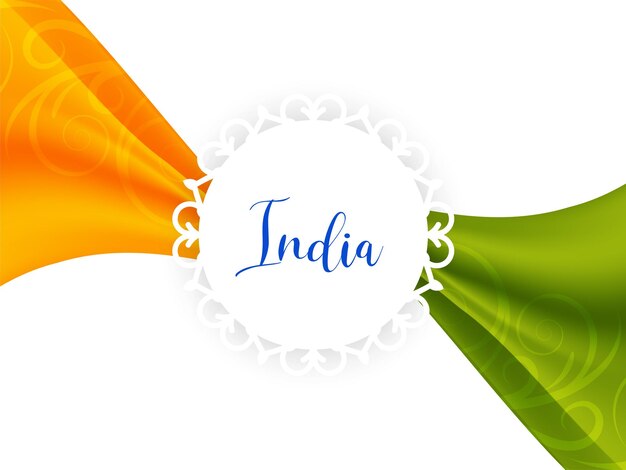 Indian flag theme wave style elegant background design