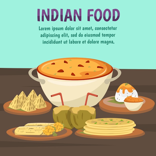 Free Vector indian food background