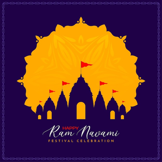 Free Vector indian hindu cultural festival ram navami celebration background