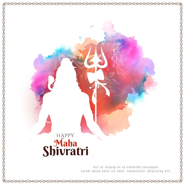 Free vector indian hindu festival maha shivratri greeting background vector