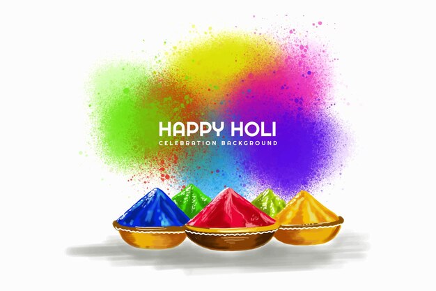 Indian holi traditional festival of colors card celebration background