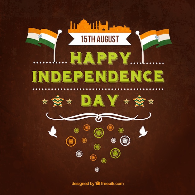 Free vector indian independence congratulation