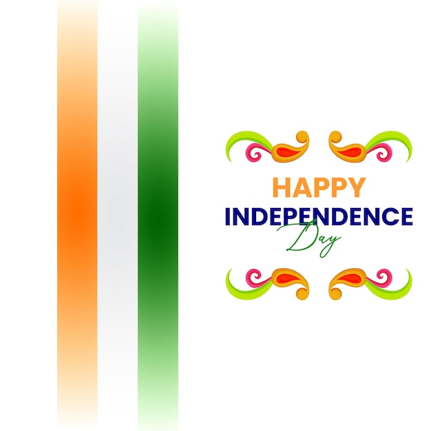 Free vector indian independence day 15 august national poster orange blue green social media poster banner free vector