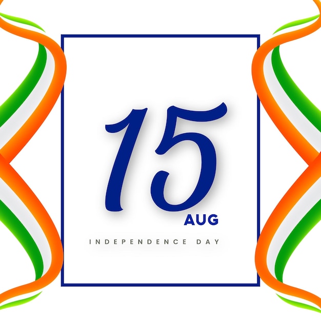 Indian Independence Day 15 August National Poster Orange Blue Green Social Media Poster Banner Free Vector