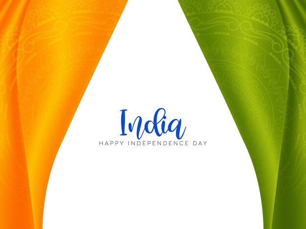 Indian Independence day flag theme tricolor wave style background