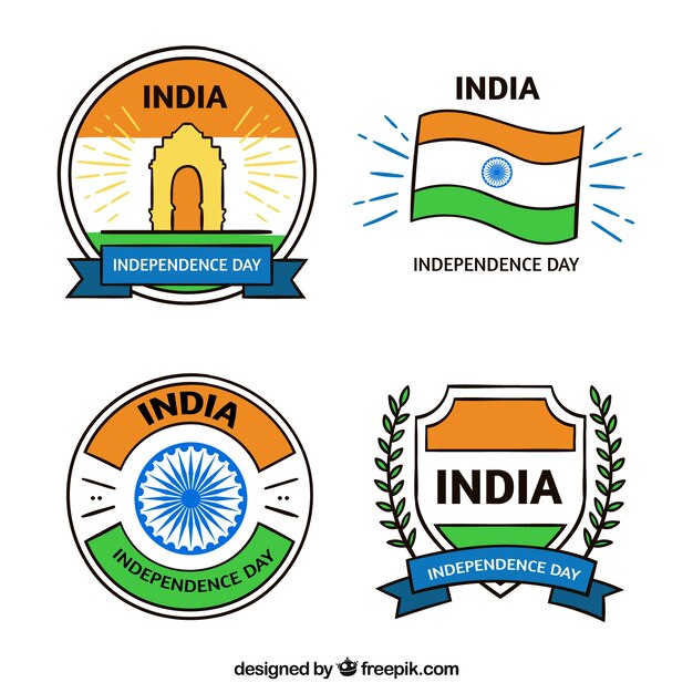 Indian independence day label collection