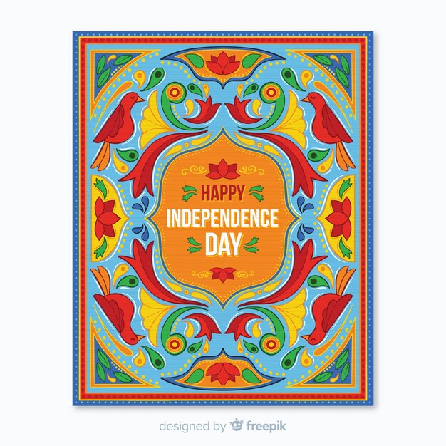 Indian independence day poster template