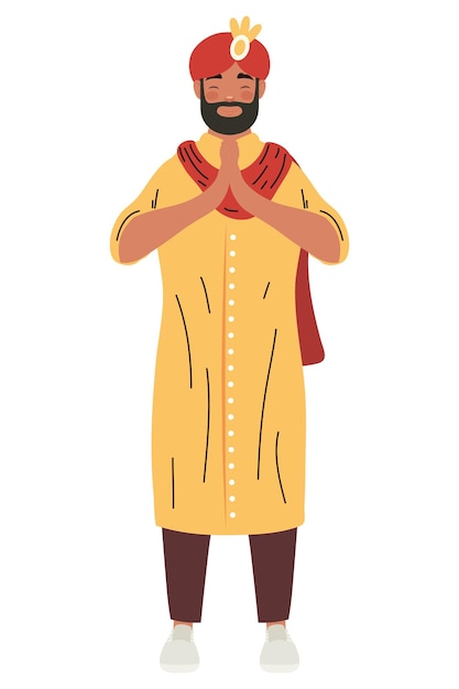 Free Vector indian man with turban