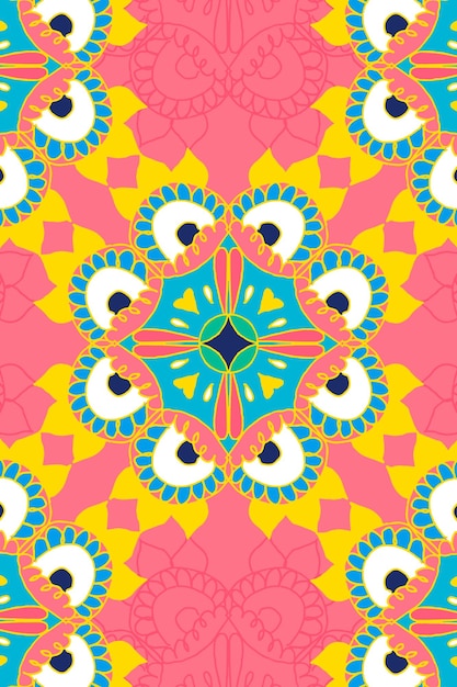 Free Vector indian mandala rangoli pattern vector background