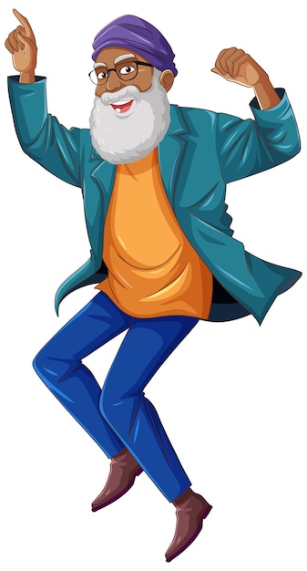 Free Vector indian old man cartoon character