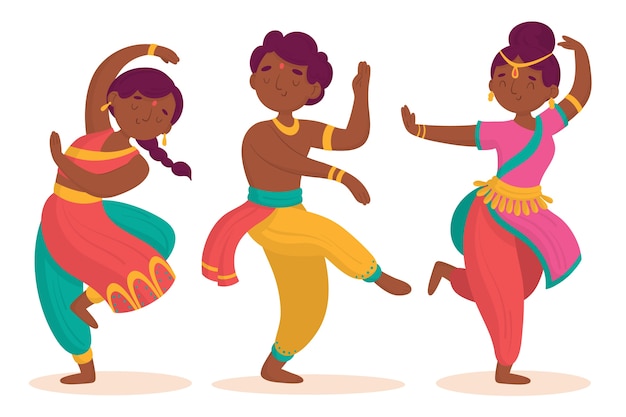 Free Vector indian people dancing bollywood