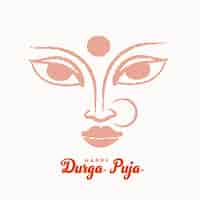 Free vector indian religion durga puja festival holiday background with face design