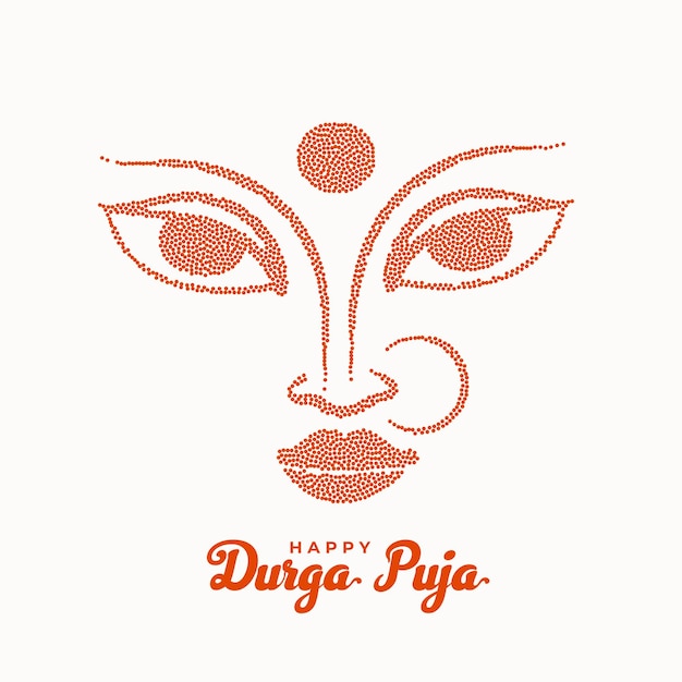 Free Vector indian religion durga puja festival holiday background with face design