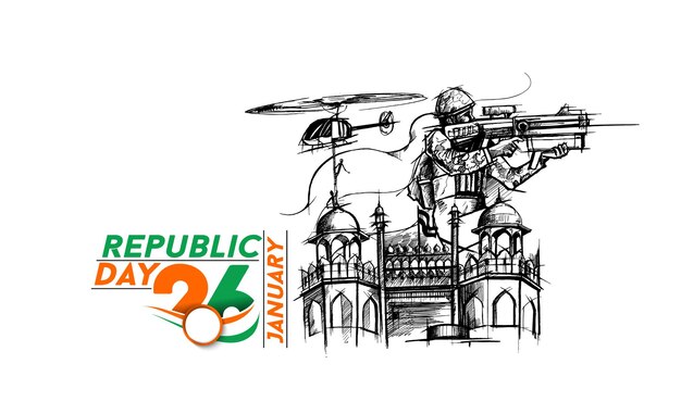 Indian Republic day concept 26 January.