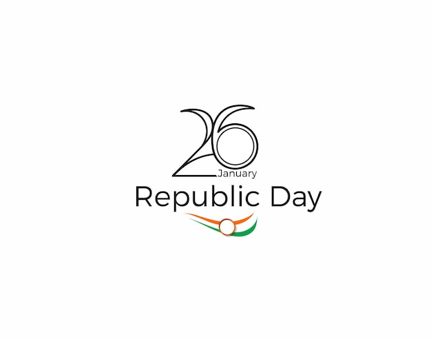 Indian Republic day concept with text 26 January. Vector illustration Design.