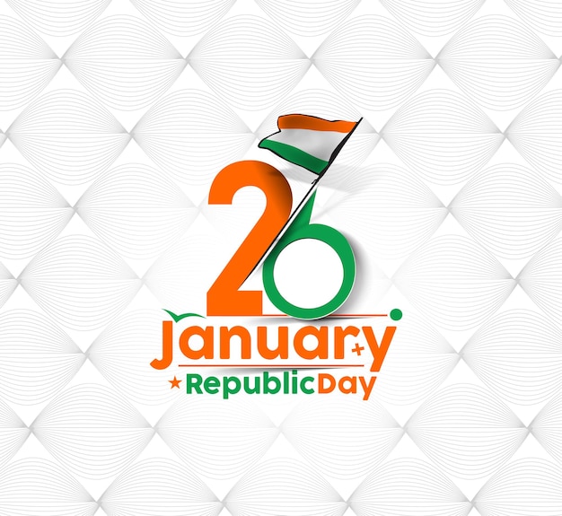 Indian Republic day concept with text 26 January. Vector illustration Design.