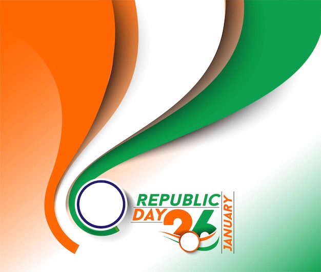 Indian Republic day concept with text 26 January. Vector illustration Design.