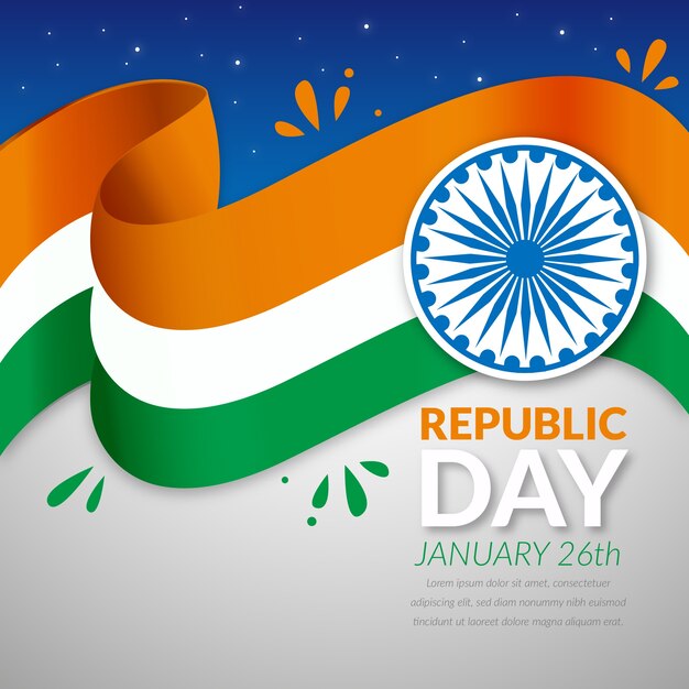 Indian republic day in flat design