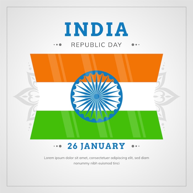 Indian republic day in flat design