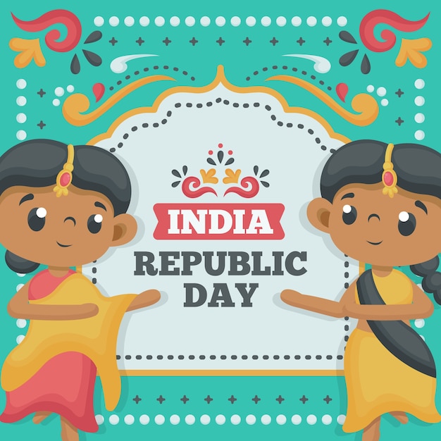 Indian republic day in flat design