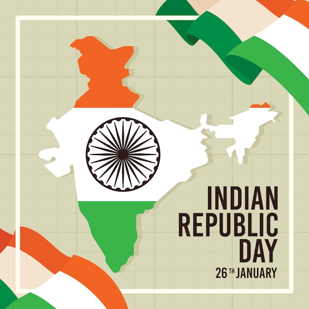 Indian republic day in flat design