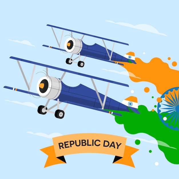 Free Vector indian republic day in flat design