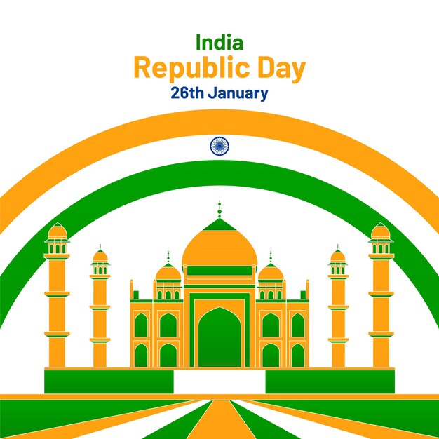 Indian republic day in flat design