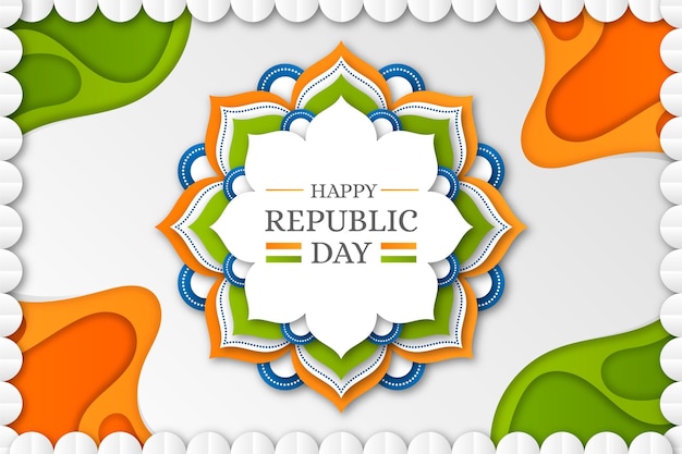 Indian republic day in paper style