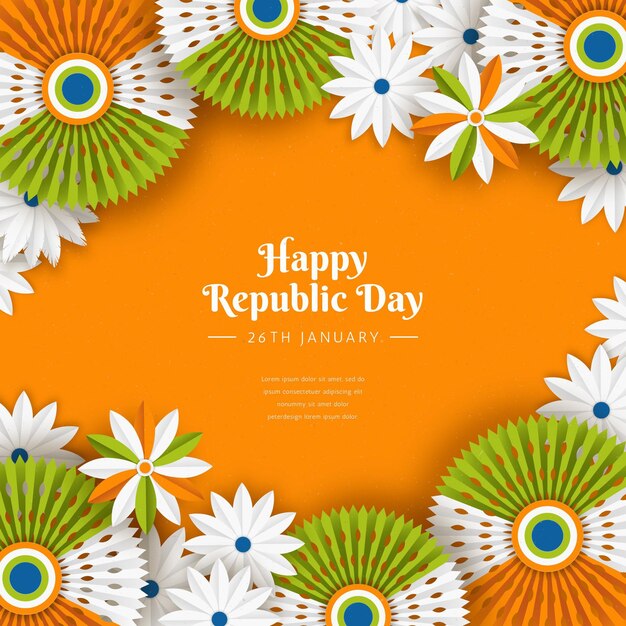 Indian republic day in paper style