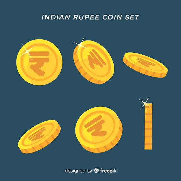 Free Vector indian rupee coin set