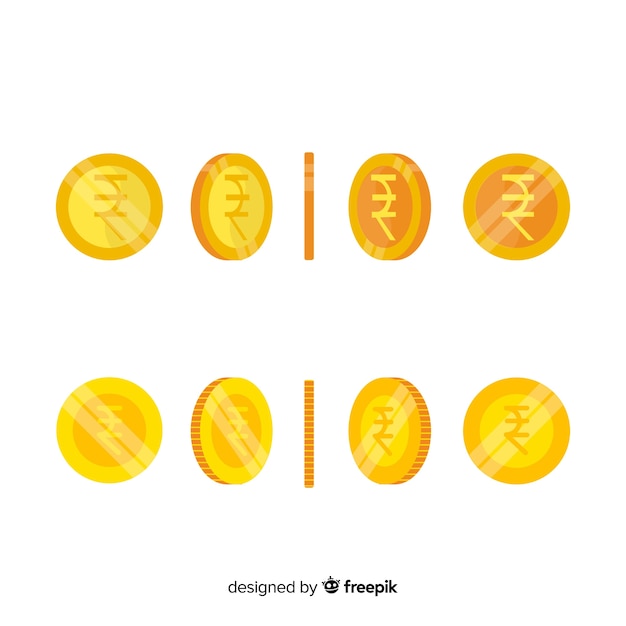 Free vector indian rupee coin set