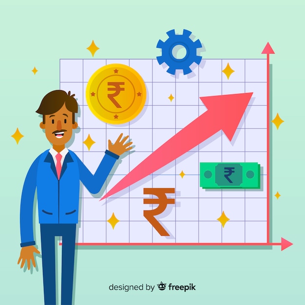 Free Vector indian rupee investment concept