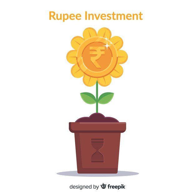 Indian rupee investment concept