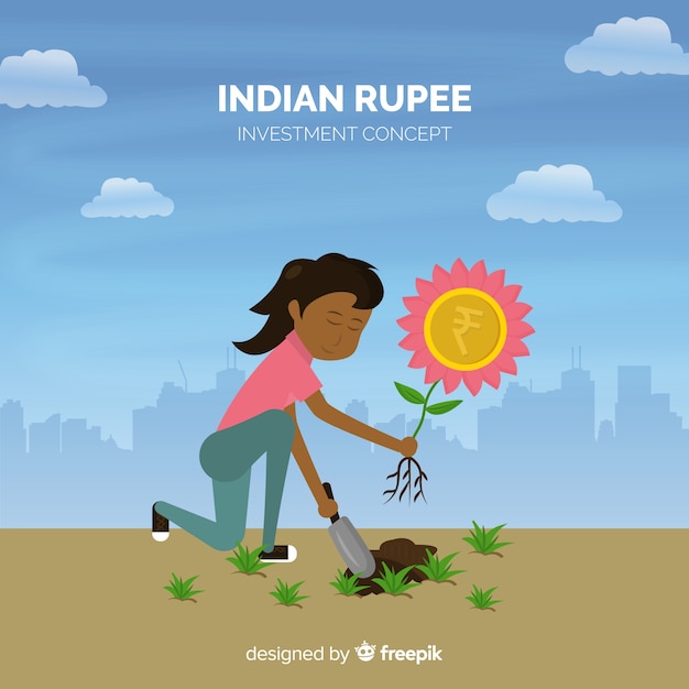 Indian rupee investment concept