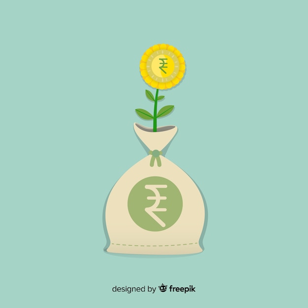 Free vector indian rupee investment concept