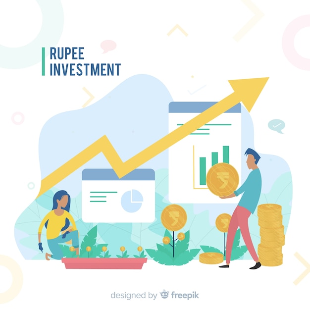 Indian rupee investment concept