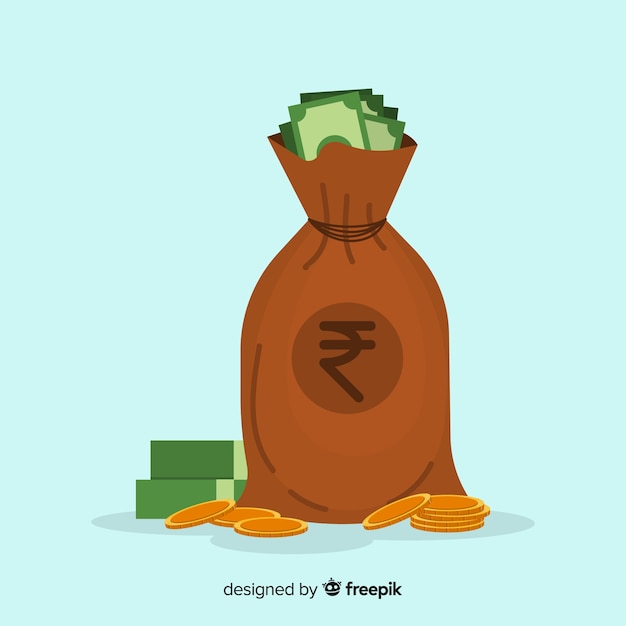 Indian rupee money bag