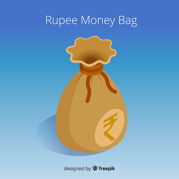 Free Vector indian rupee money bag