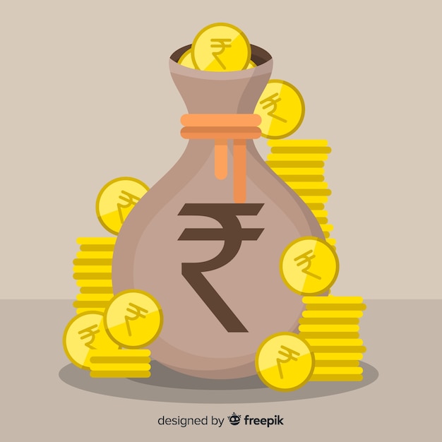 Free vector indian rupee money bag