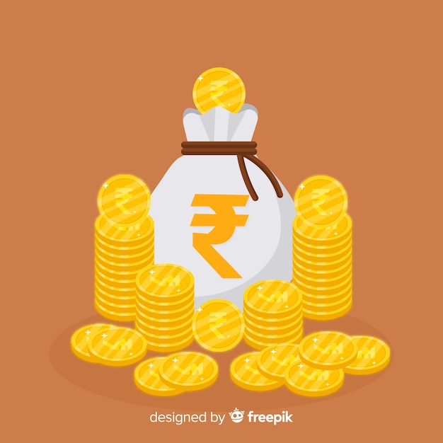 Free vector indian rupee money bag