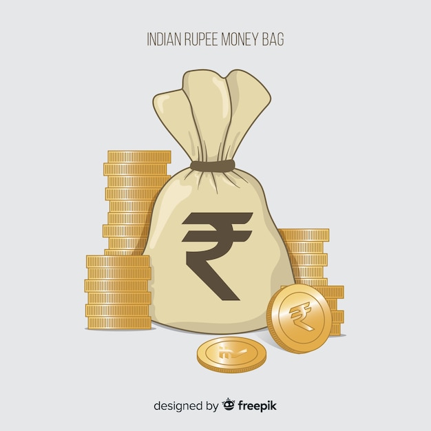 Free vector indian rupee money bag