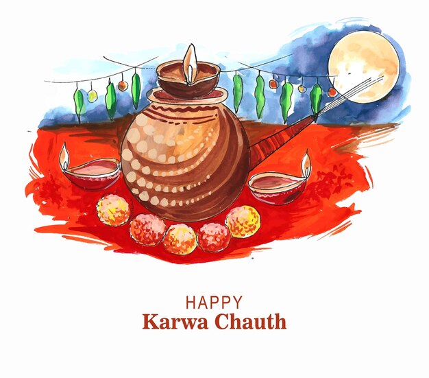 Indian traditional festival happy karwa chauth background