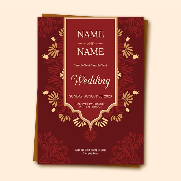 Free Vector indian wedding invitation