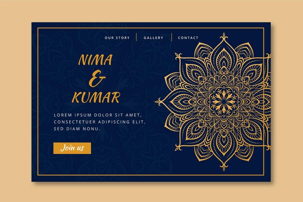 Indian wedding landing page template